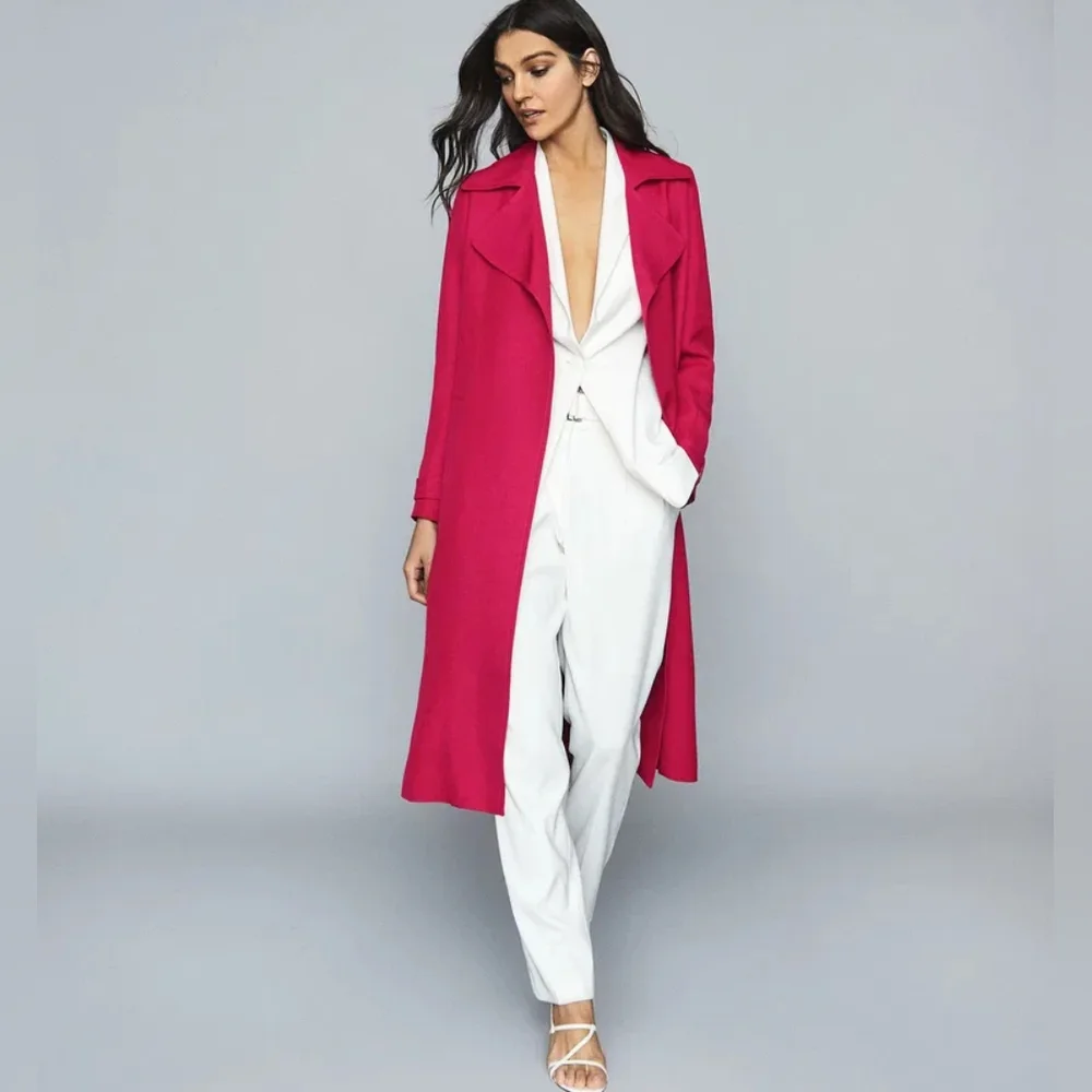 REISS | Lianna Linen Blend Duster Coat - Picture 5 of 6